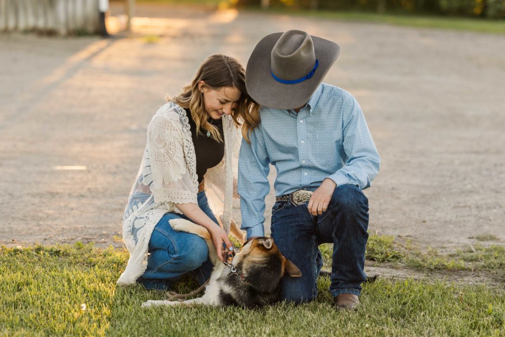 western couple with dog